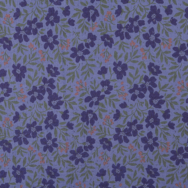 Baumwoll Webware Vintage fabrik Blumen Hellblau