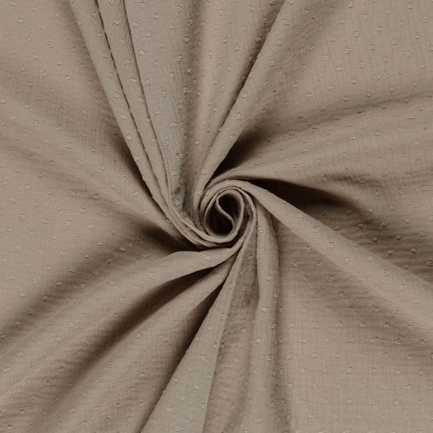 Muslin fabric Beige dobby 
