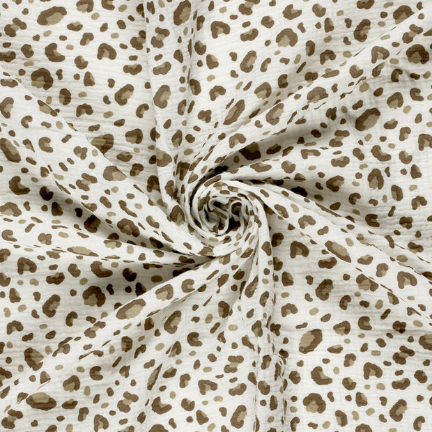 Double gaze tissu Blanc cassé imprimé 