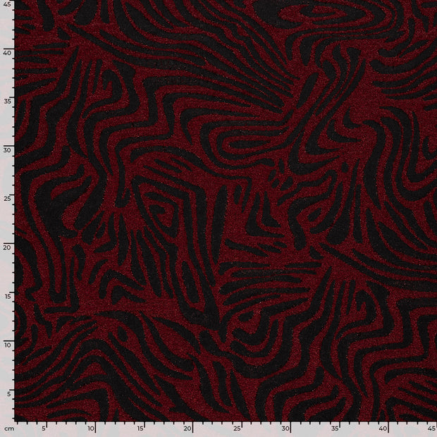 Jacquard tissu Abstrait Rouge Bordeaux