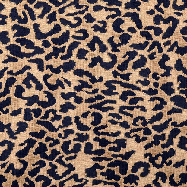 Heavy Knit tissu léopards Bleu Marine