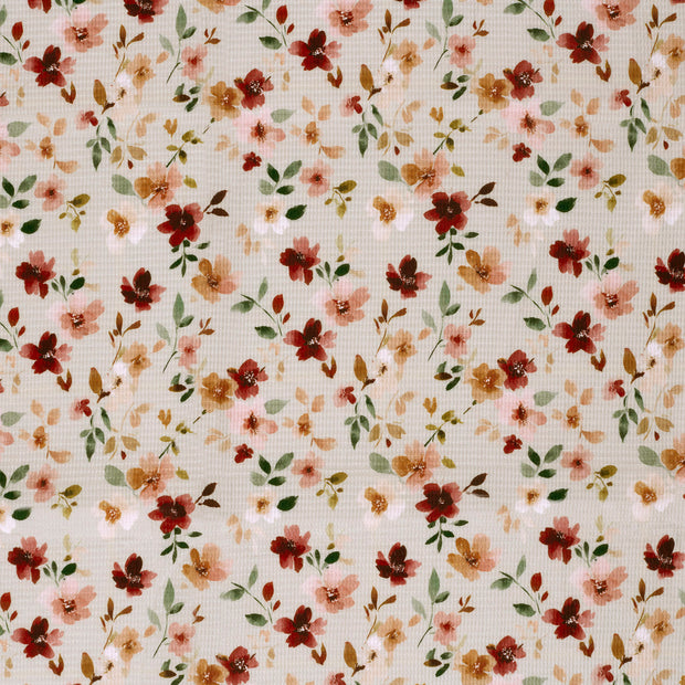 Waffle piqué fabric Beige matte 