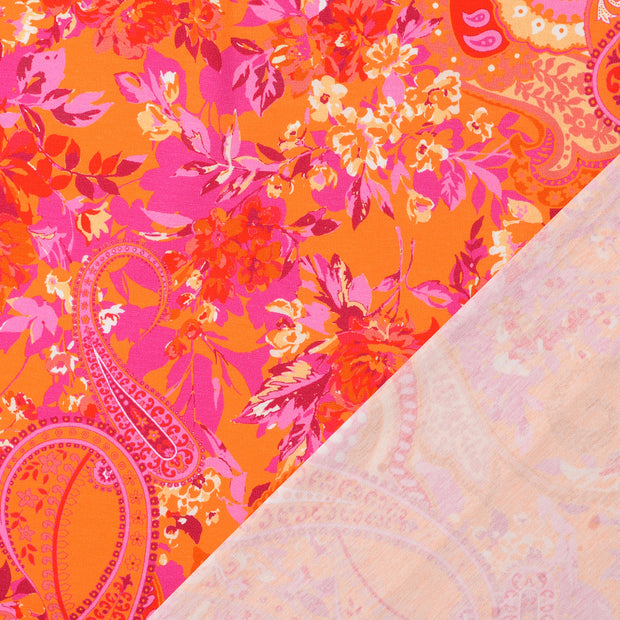 Jersey tissu Orange imprimé numérique 