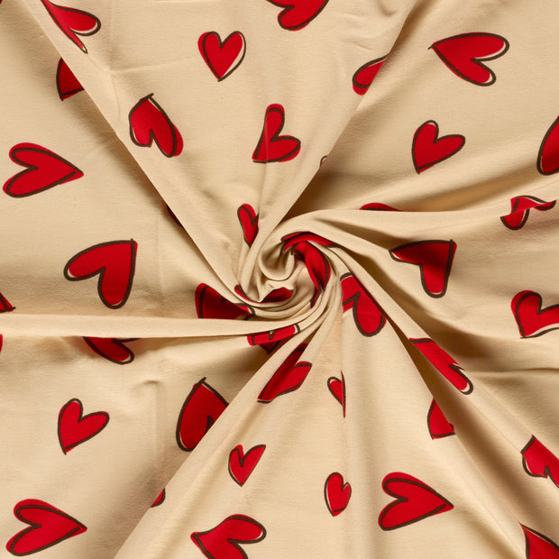 French Terry fabric Beige digital printed 