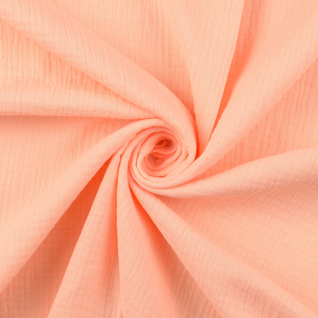 double gaze tissu saumon mat 