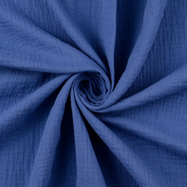 double gaze tissu Indigo mat 