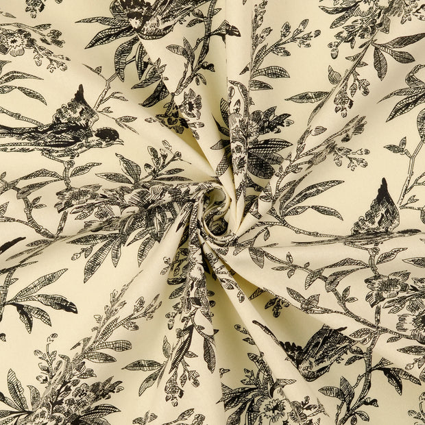 Popeline de Coton tissu Noir 