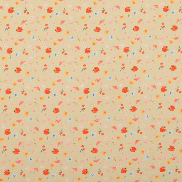 Fahnentuch fabrik Obst & Früchte beige