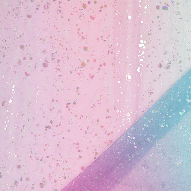 tulle tissu multicolore enduit 