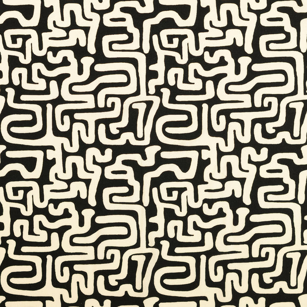 Viscose Poplin fabrik Geometrisch schwarz