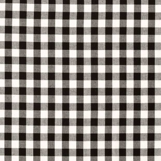 Popeline de Coton tissu Carreaux noir