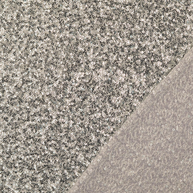 Mesh fabric Silver Sequins 