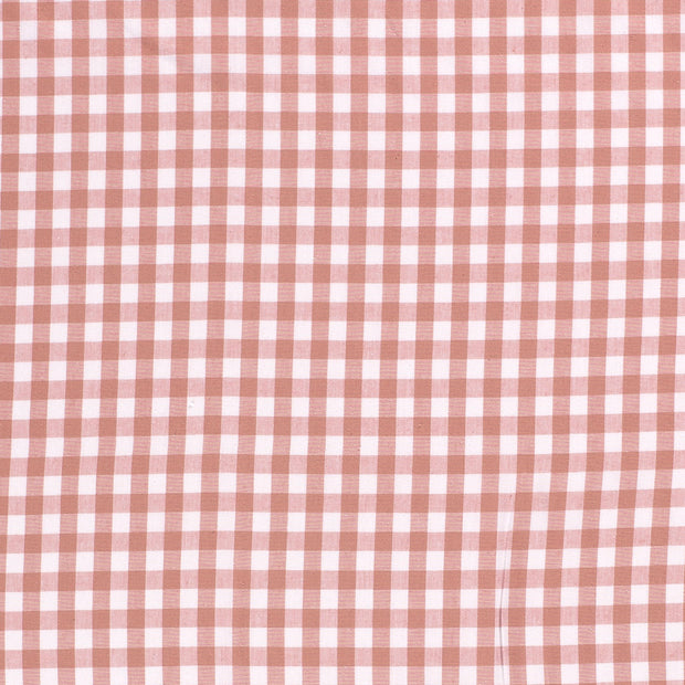 Popeline de Coton tissu Carreaux Rose