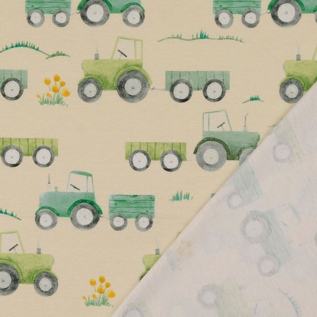 Jersey fabric Green digital printed 