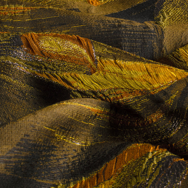 Jacquard fabrik Blumen Ocker