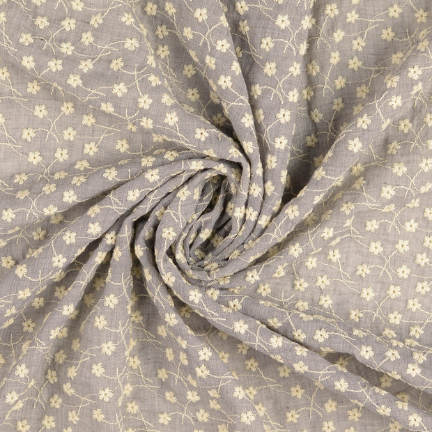  tissu Gris clair brodé 