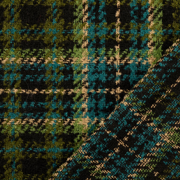 Tweed fabrik Grün garngefärbt 