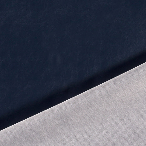 Imitation cuir tissu Bleu Marine 