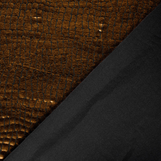 Lamé fabric Crocodiles Bronze
