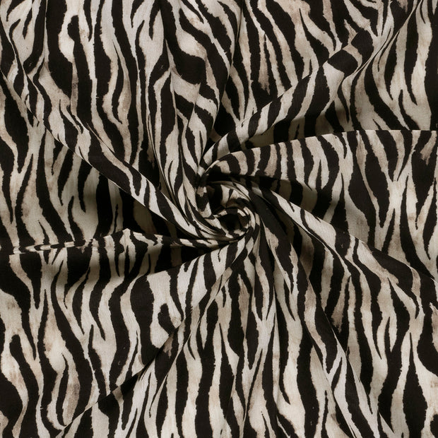 Borken Crepe tissu Noir imprimé 