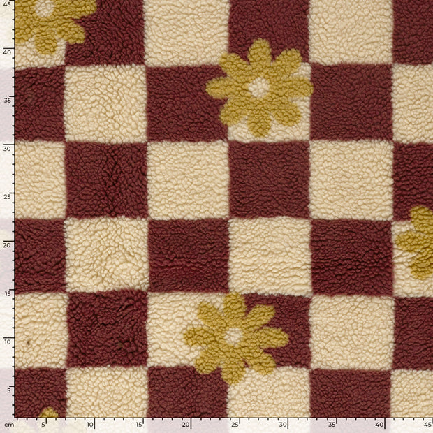 Sherpa Fleece fabrik Blumen Beige