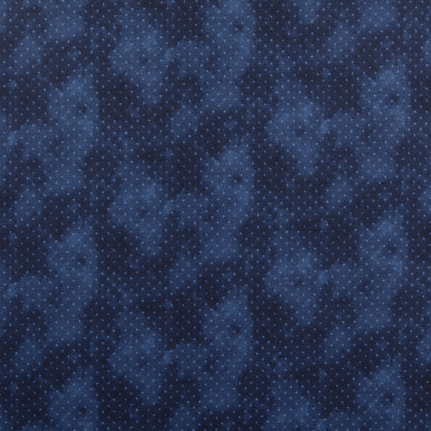 Popeline de coton tissu motifs géométriques Bleu Marine