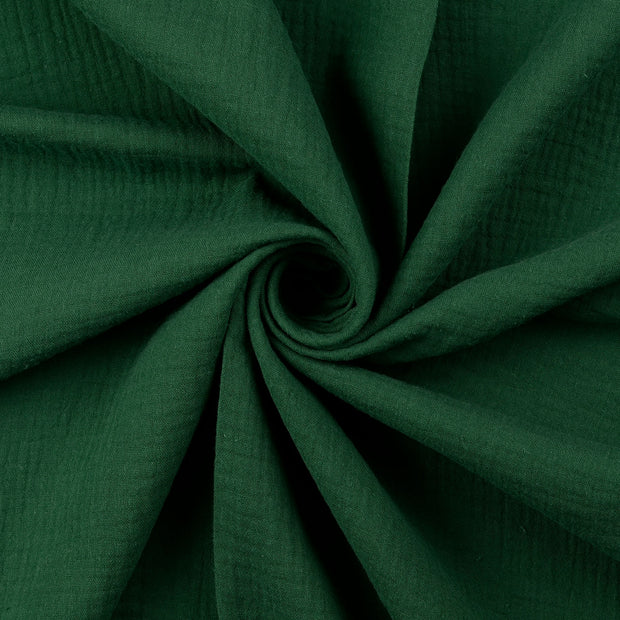 double gaze tissu Vert foncé mat 