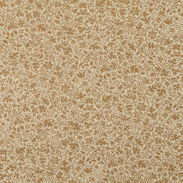 Cotton Poplin fabric Leaves Beige