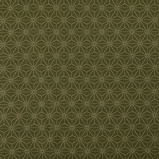 Popeline de Coton tissu Vert Olive
