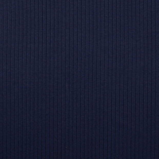 Rib Jersey tissu Unicolore Bleu Marine