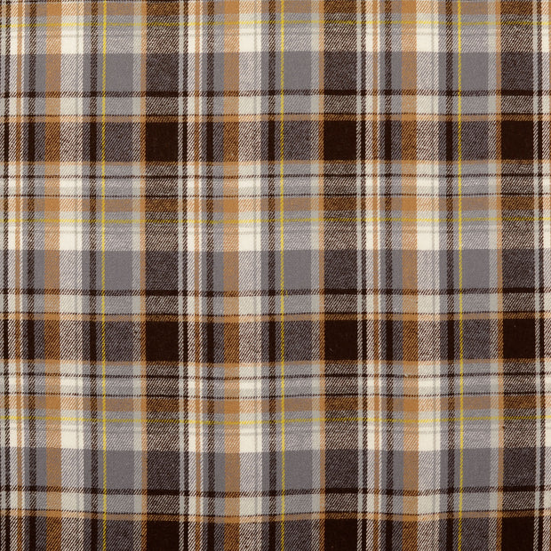 flanelle tissu Carreaux marron