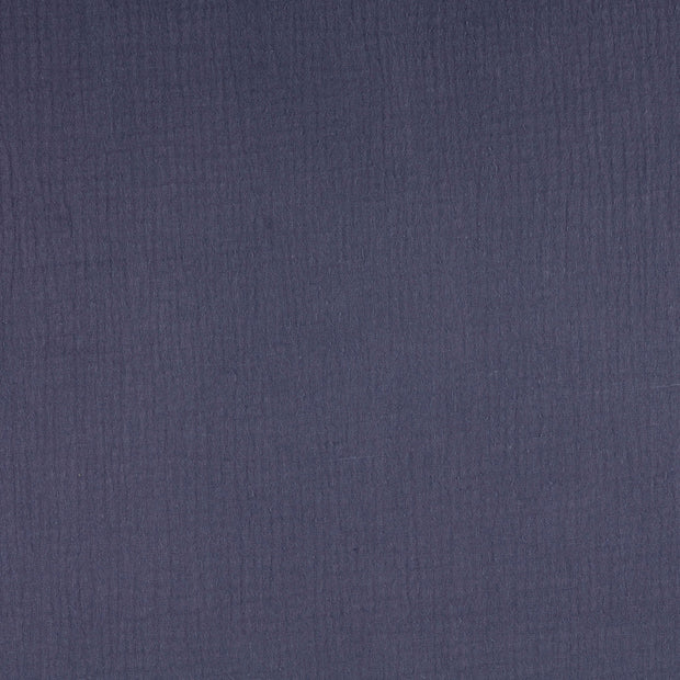 double gaze tissu Unicolore Bleu acier