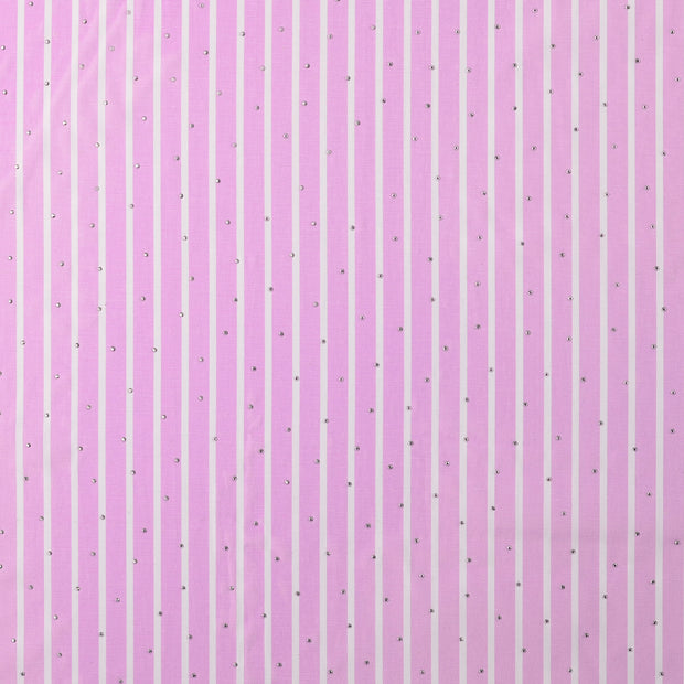 Woven Polyester fabric Stripes Light Pink