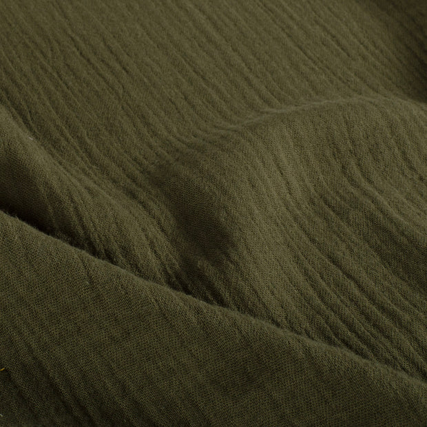 Muslin extra wide fabric Unicolour Khaki Green