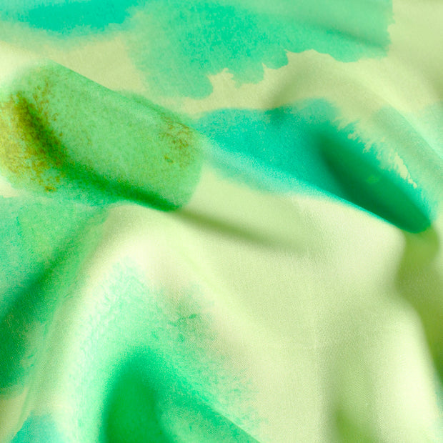 Viscose Satin fabrik Abstrakt Mint