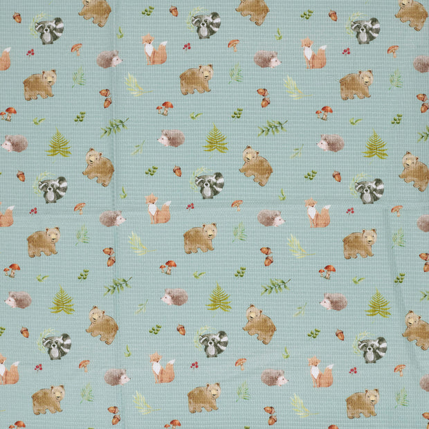 Waffle piqué fabric Mint matte 