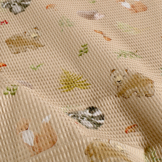 Waffle piqué fabric Beige