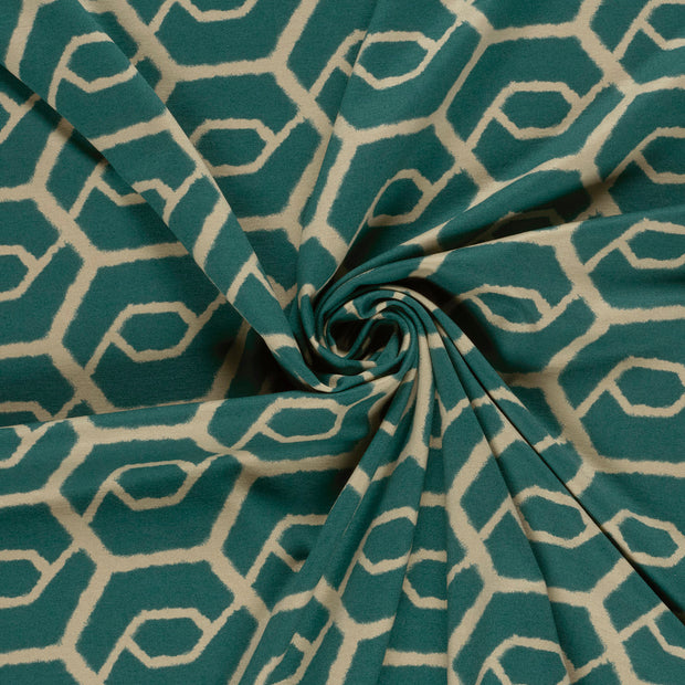 Milano tissu Bleu Canard imprimé 
