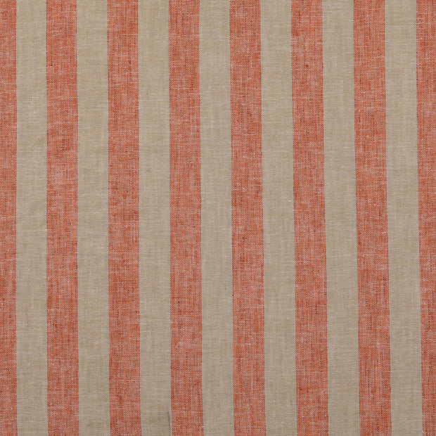 Lin tissu rayures orange