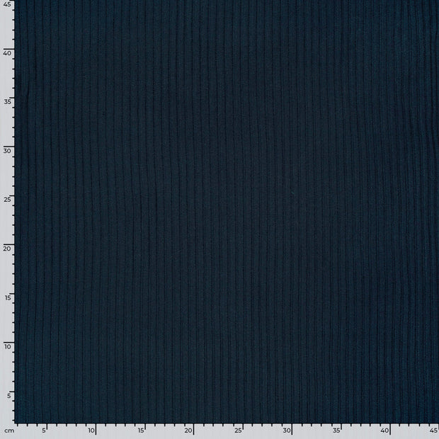 Rib Jersey tissu Unicolore Bleu Marine