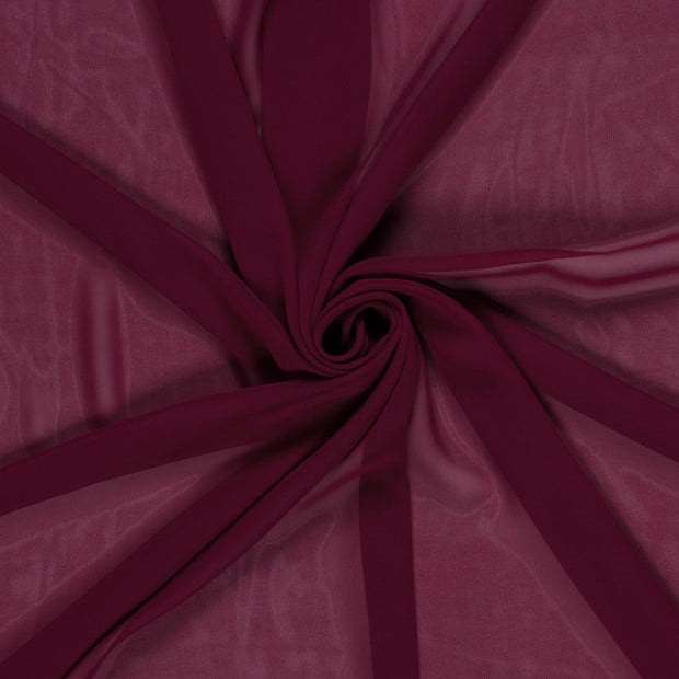 Chiffon fabrik Bordeauxrot halb transparent 