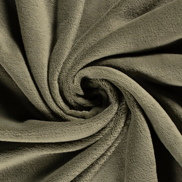 Wellness Fleece fabrik Olivgrün weich 