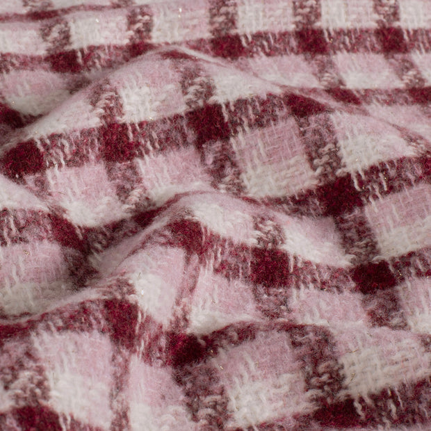 Jacquard tissu Carreaux Bordeaux