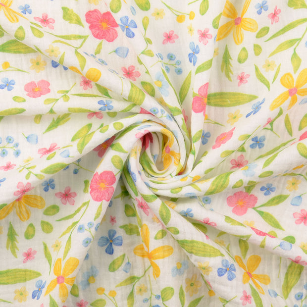 double gaze tissu multicolore 