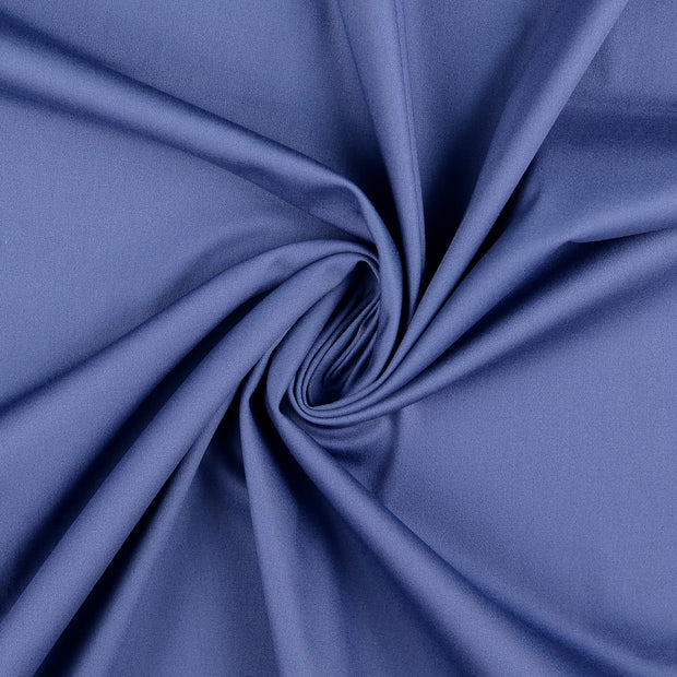 Satin de coton tissu Bleu acier mat 