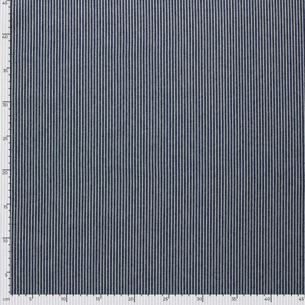 Denim fabric Stripes Navy