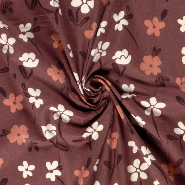 Flannel fabric Bordeaux printed 