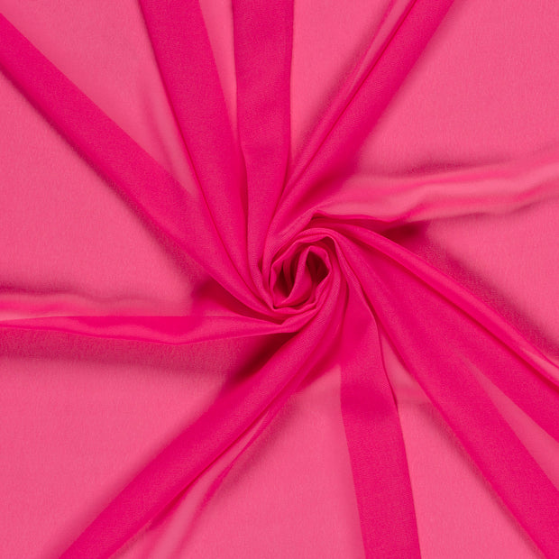 Chiffon fabrik Fuchsia halb transparent 