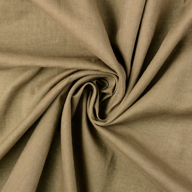Linen fabric Khaki Green matte 