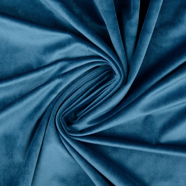 velours tissu Bleu Canard 